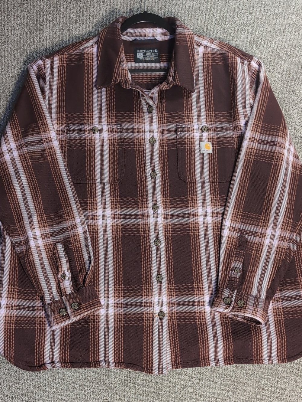 Carhartt Loose Fit Heavyweight Twill Shirt Jacket Size XXL in Brown / Lavender - Picture 4 of 12